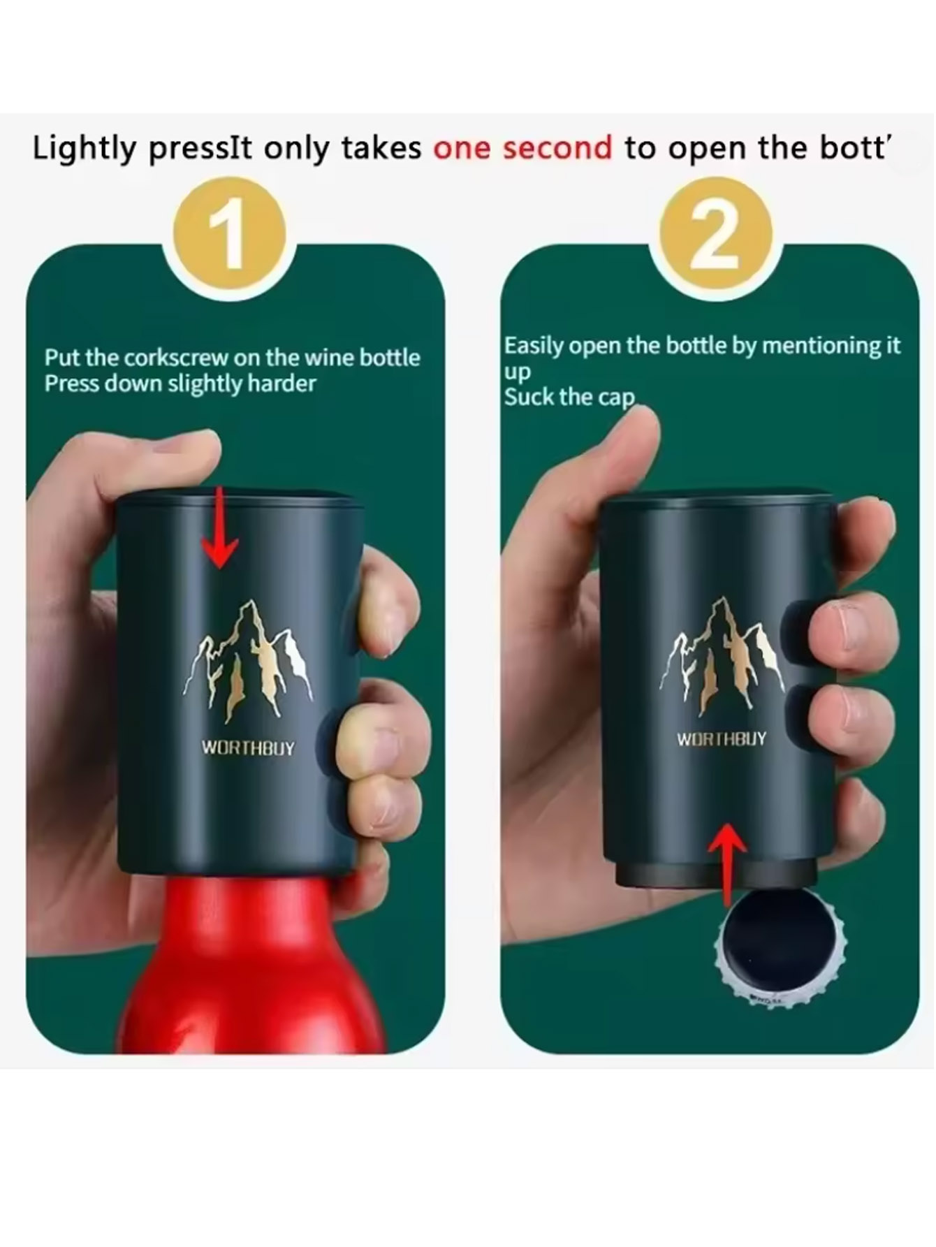 Wine Opener Electric - 1 قطعة فتاحة الزجاجات البيرة التلقائي