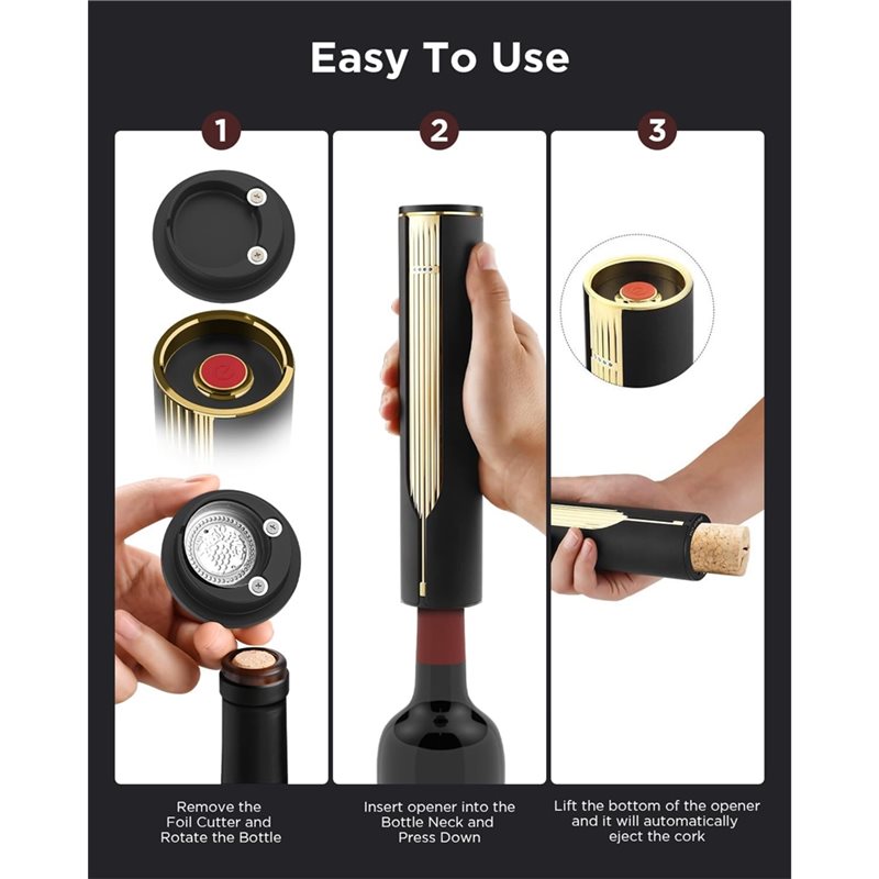 Wine Opener Electric - فتاحة زجاجات النبيذ الكهربائية الأوتوماتيكية الفعالة،