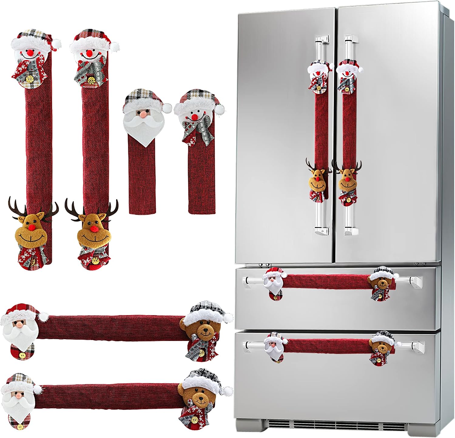 Kitchen Appliances For.Xmas - مجموعة من 6 أغطية لمقابض الثلاجة