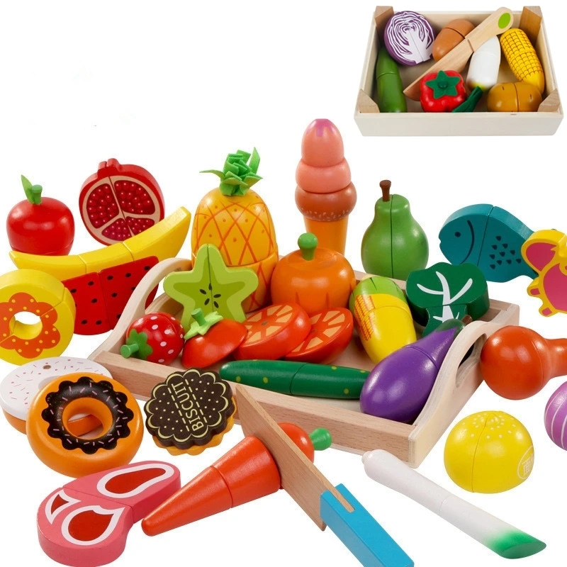 Kitchen Appliances For Kids - DIY لطيف خشبية قطع الفاكهة الخضار