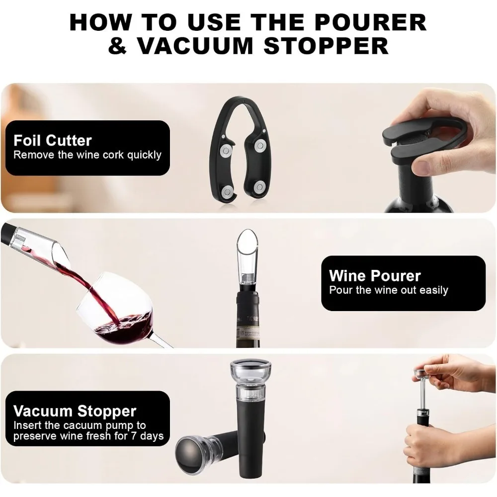 مجموعة فتاحة النبيذ الكهربائية - مراجعة Wine Opener Electric وسعره