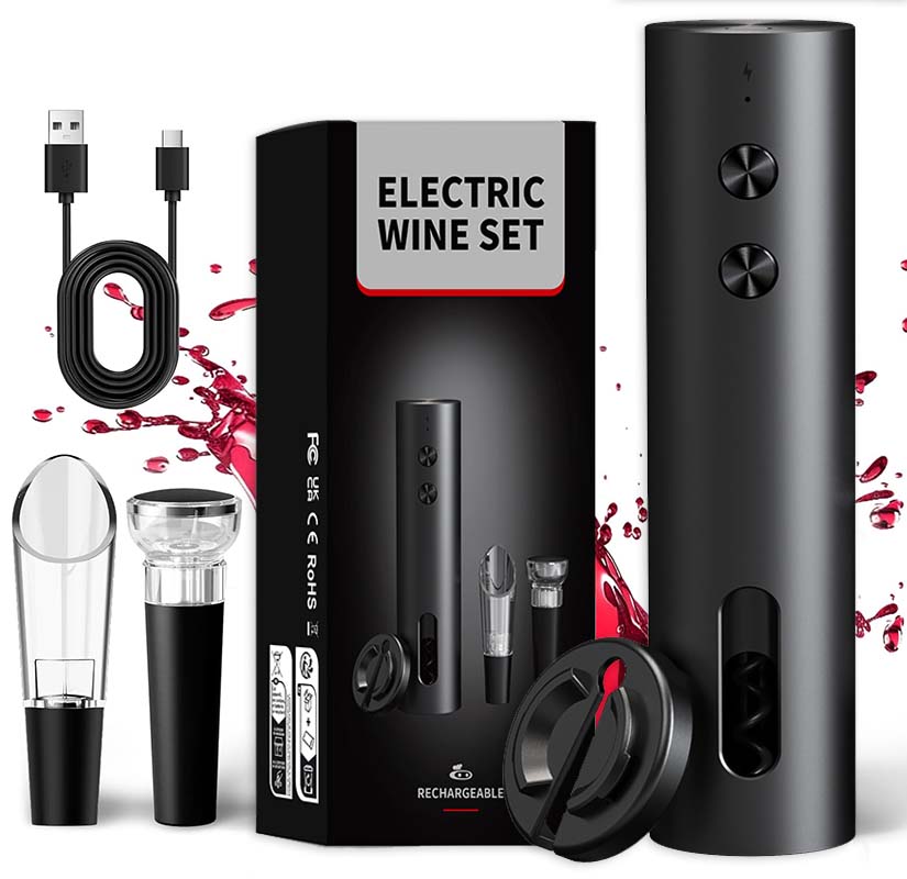 مجموعة فتاحة زجاجات نبيذ كهربا - مراجعة Wine Opener Electric وسعره
