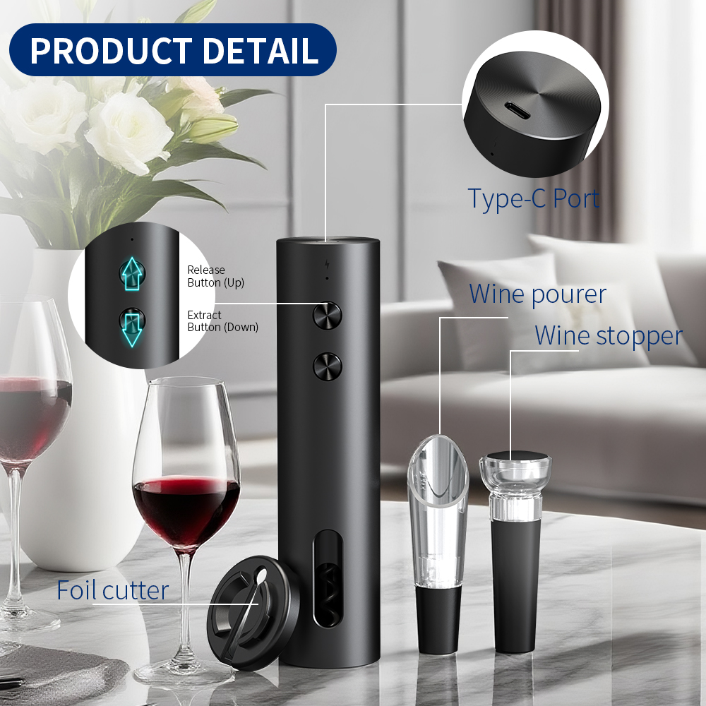 مجموعة فتاحة زجاجات نبيذ كهربا - مراجعة Wine Opener Electric وسعره