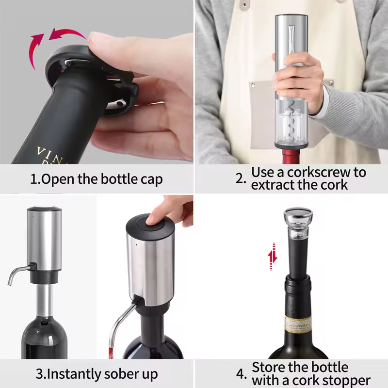 مجموعة فتاحة زجاجات نبيذ كهربا - مراجعة Wine Opener Electric وسعره