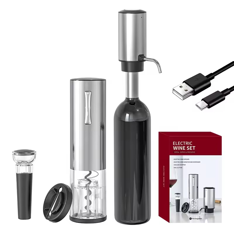 مجموعة فتاحة زجاجات نبيذ كهربا - مراجعة Wine Opener Electric وسعره