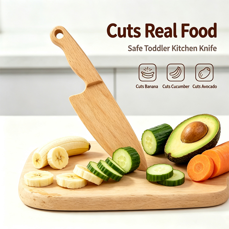 سكين خشبي للأطفال لطيف الأسماك - مراجعة Kitchen Appliances For Kids وسعره